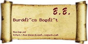 Burdács Bogát névjegykártya